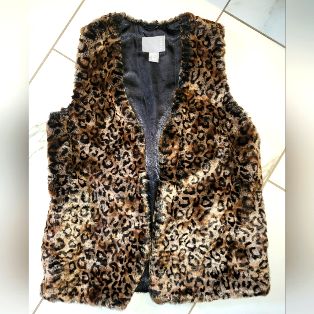 Leopard Print Faux Fur Vest